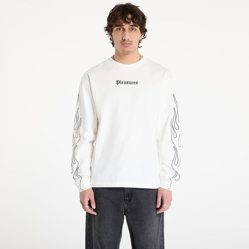 Футболка Pleasures Heavyweight Fiery Longsleeve білий | P24W027 WHITE