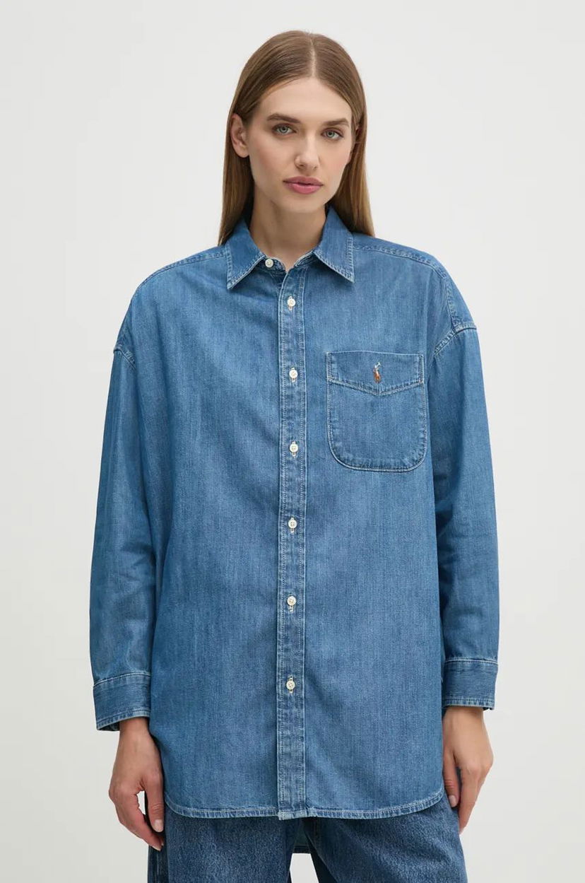 Сорочка Polo by Ralph Lauren Shirt Relaxed Синій | 211952262