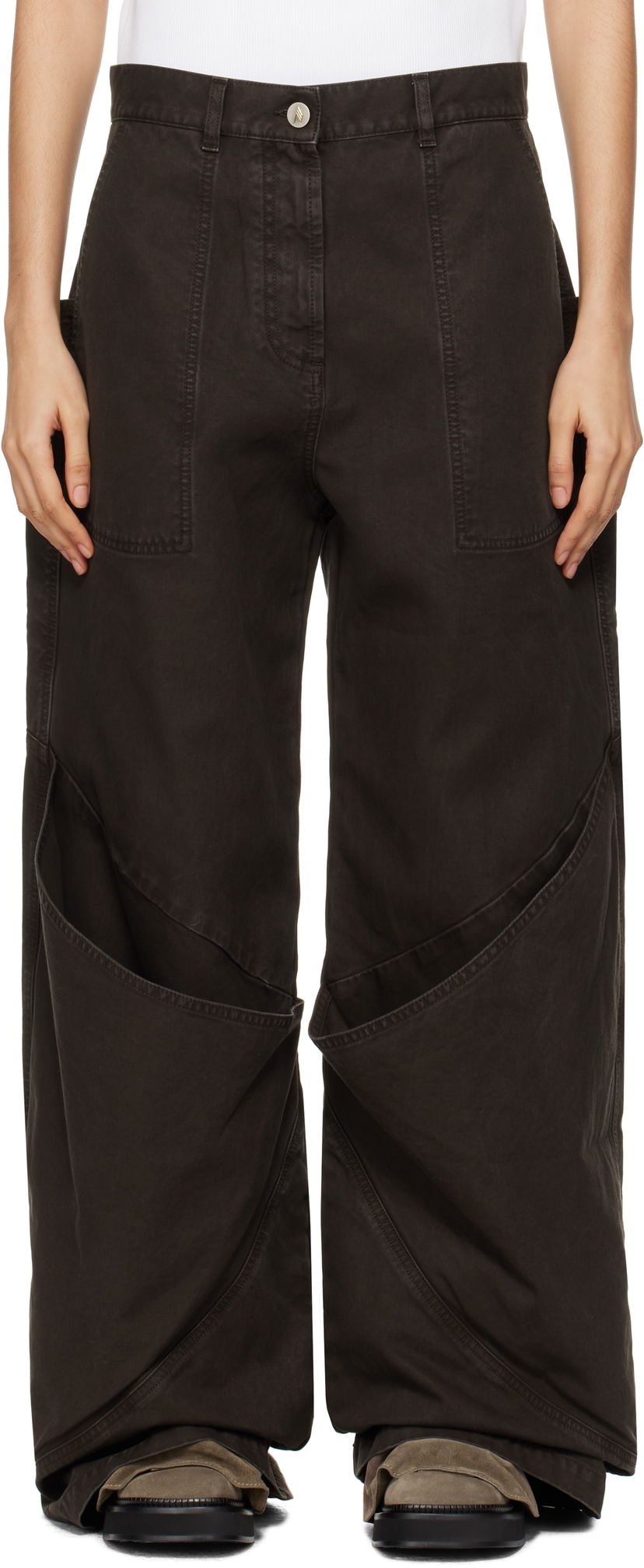 Штани карго The Attico The Attico Long Cargo Pants Коричневий | 250WCP00198 DDC093AA