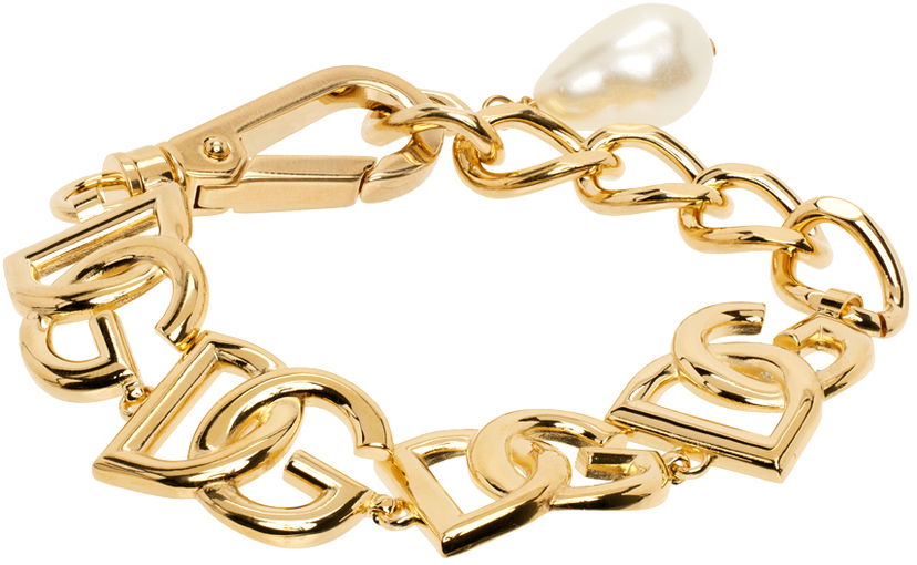 Браслет Dolce & Gabbana Gold Logo Bracelet Металік | WBN6P2 W1111