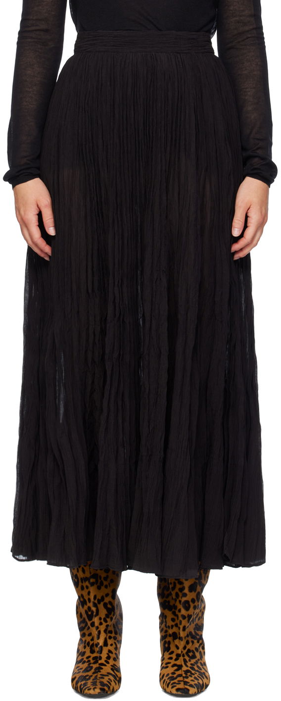 Спідниця TOTEME TOTEME Women's Crinkled Plissé Maxi Skirt чорний | 243-WRB0197-FB0200