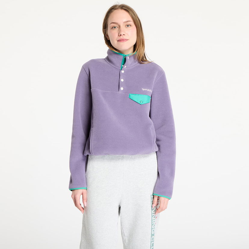 Cветр Sporty & Rich Sporty & Rich Serif Logo Fleece Sweatshirt Фіолетовий | JA047514300PU09