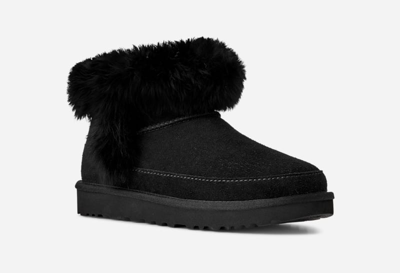 Кросівки та взуття UGG Suede Classic Ultra Mini Chalet Boot чорний | 1173832-BLK, 1