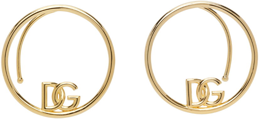 Сережки Dolce & Gabbana Gold Logo Hoop Ear Cuffs Металік | WEO8L3W1111