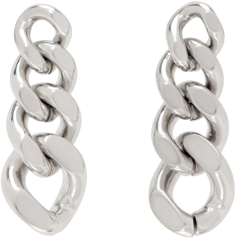 Кольє Jil Sander Silver Curb Chain Earrings Металік | J30VG0060_P6959