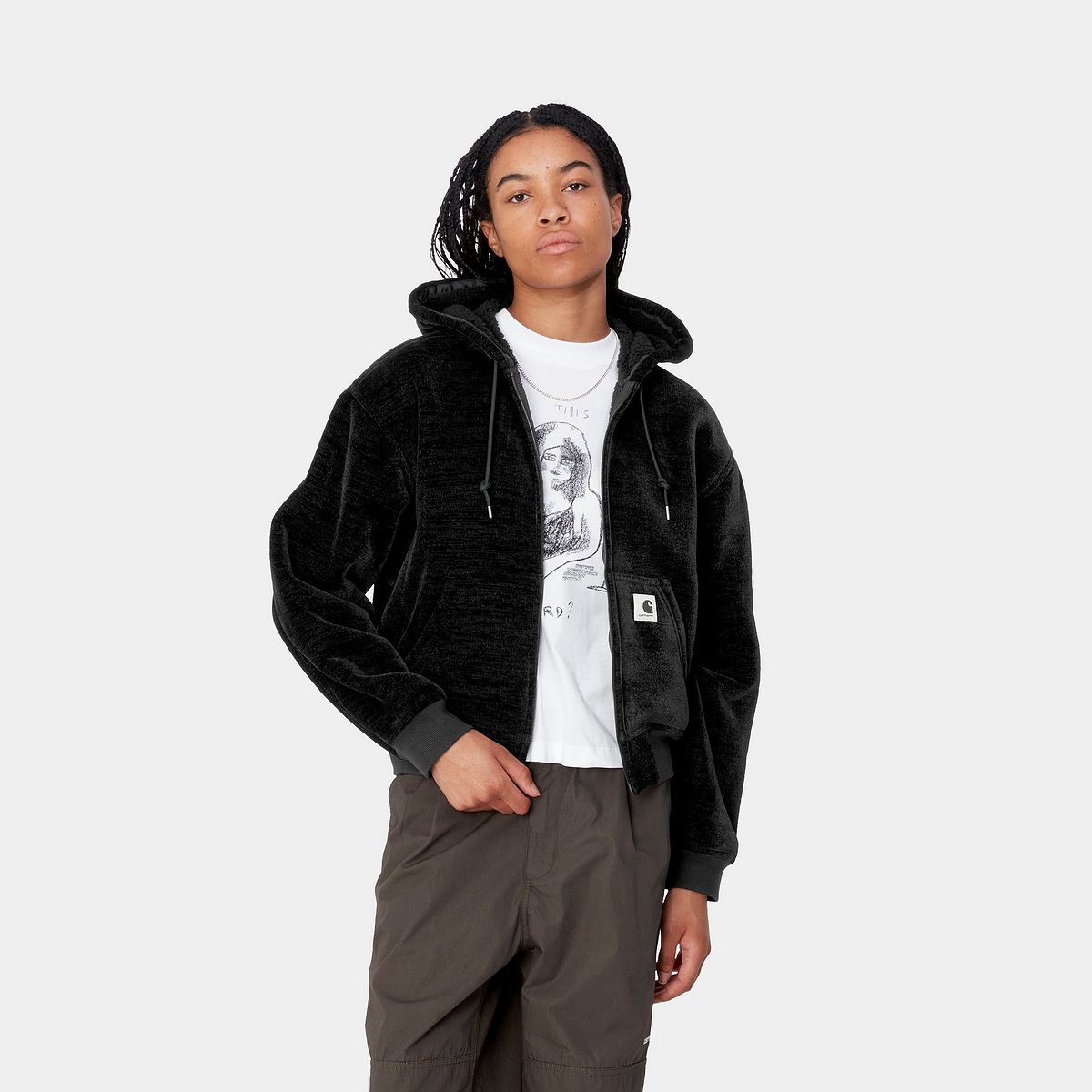 Світшоти Carhartt WIP Active Fleece Zip-Up Hoodie чорний | I033905_8, 0