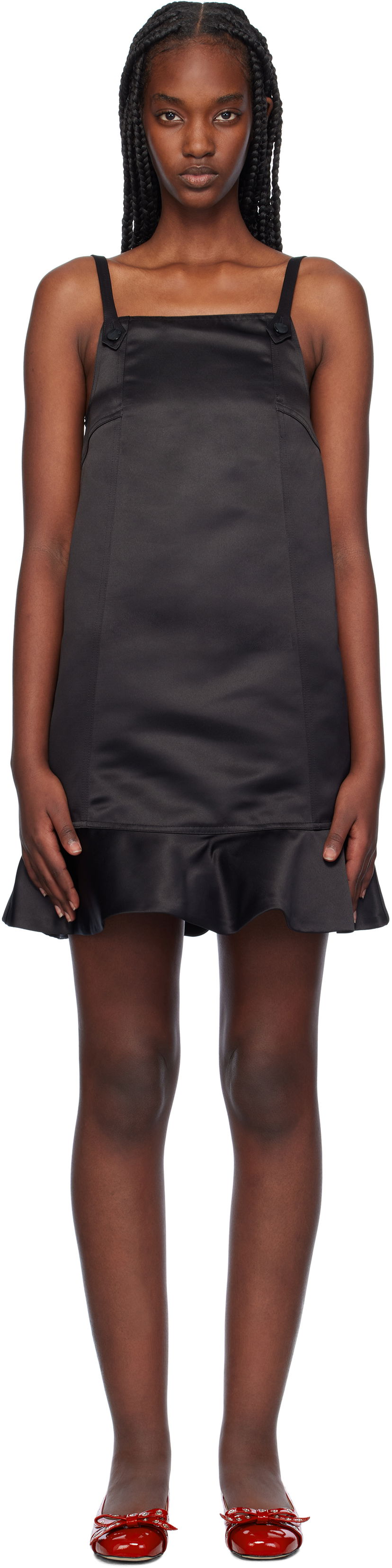 плаття GANNI Satin Mini Dress Сірий | F9719