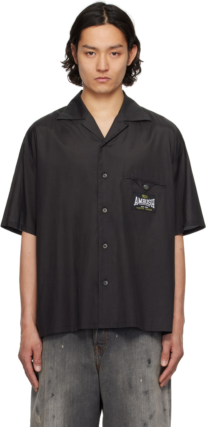 Сорочка Ambush AMBUSH Satin Short Sleeve Shirt чорний | 12115311