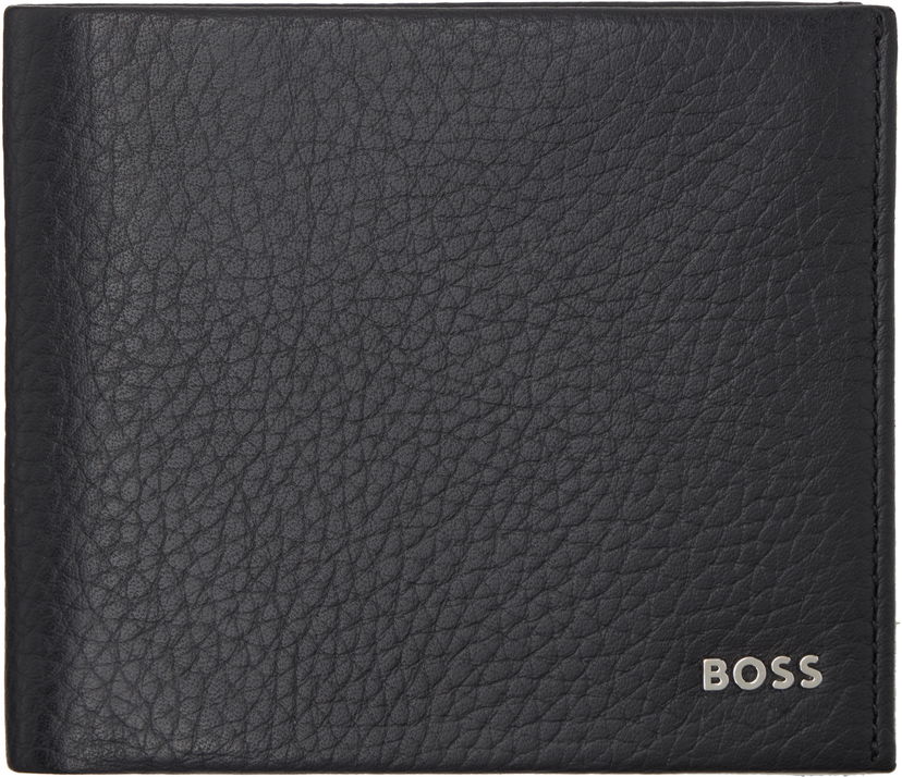 Гаманець BOSS BOSS Bifold Leather Wallet with Logo Lettering чорний | 50529496