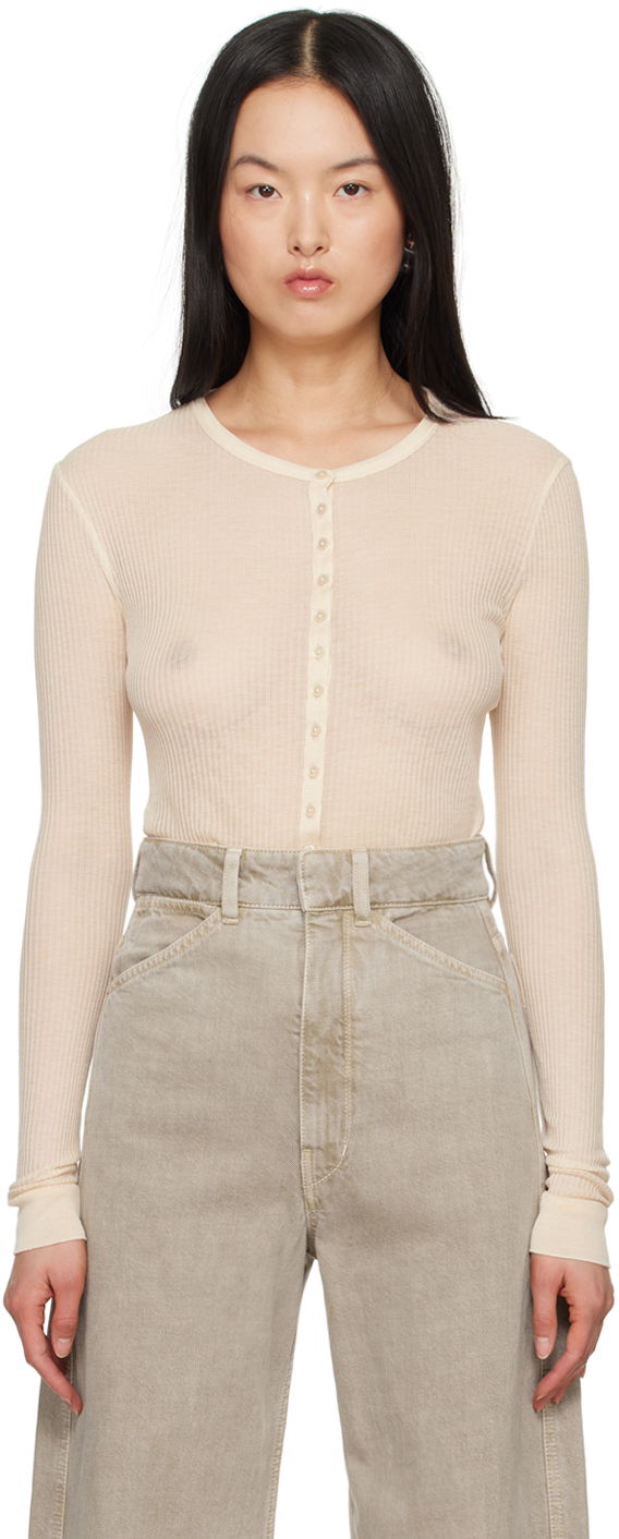 Cветр LEMAIRE Women's Seamless Button Cardigan бежевий | TO1157 LK1017