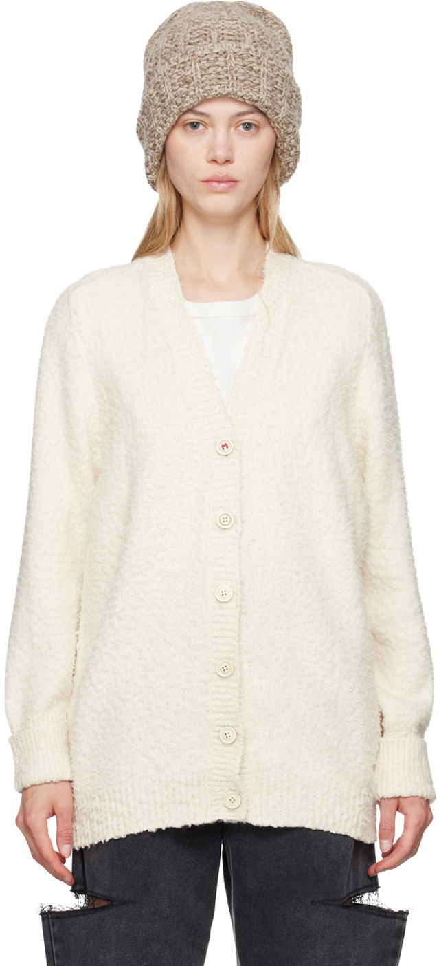 Cветр Maison Margiela Off-White Oversized Piled Cardigan білий | SI0GP0002 S17664