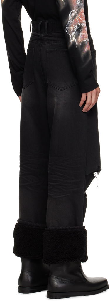Джинси We11done We11done Faded Shearling Cuff Jeans чорний | WD-DP3-23-315-M-BK, 2