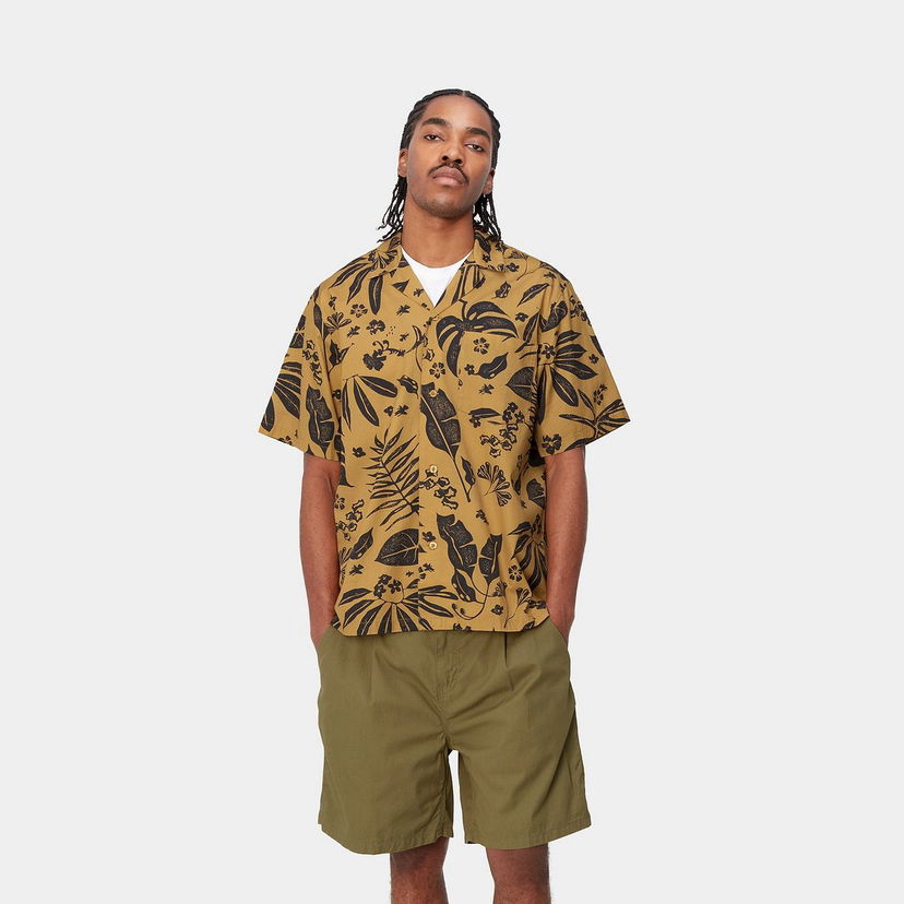 Сорочка Carhartt WIP S/S Woodblock Shirt Коричневий | I033073_24L_XX