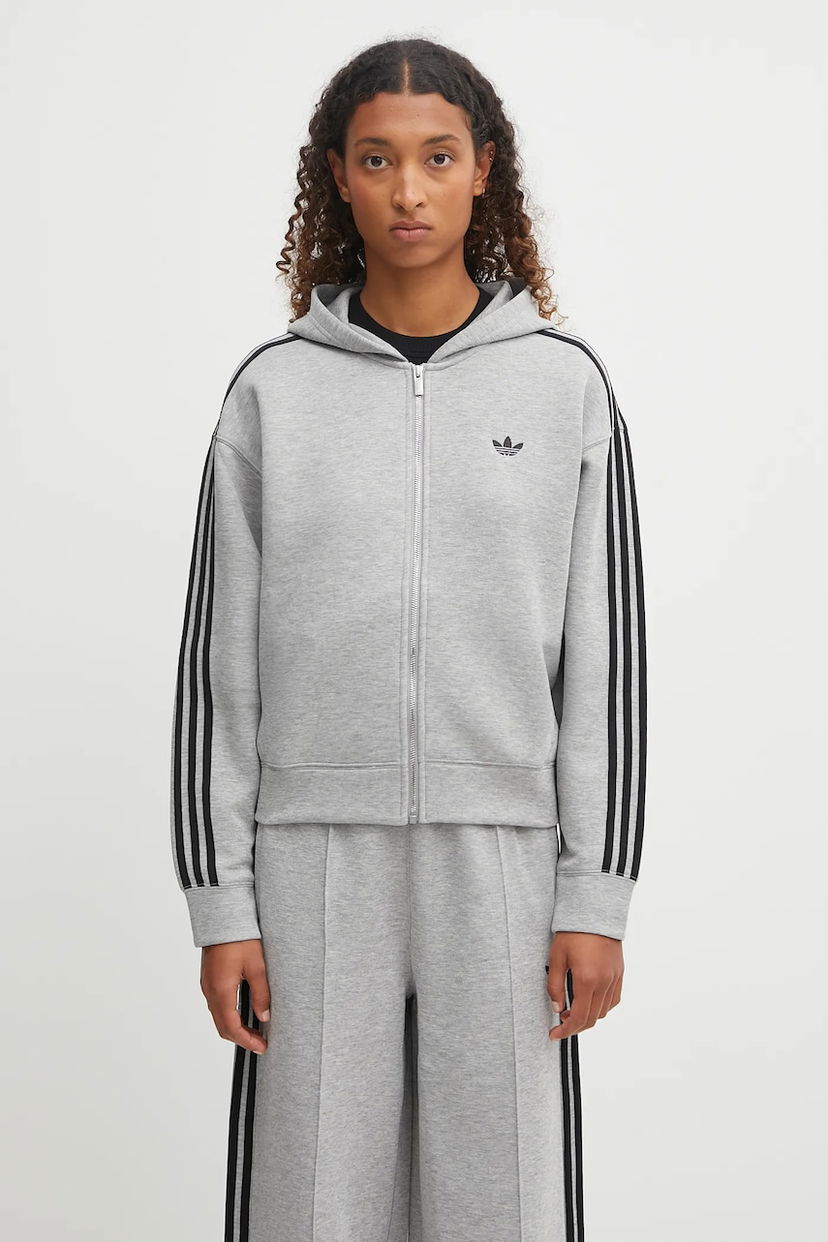 Світшоти adidas Originals adidas Originals Spacer 3S Full-Zip Hoodie Сірий | JY2620