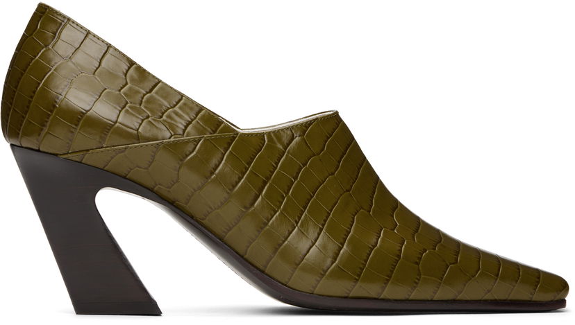 Кросівки та взуття Bottega Veneta Bottega Veneta Lewis Embossed Leather Mules Зелений | 806723 V4PB0