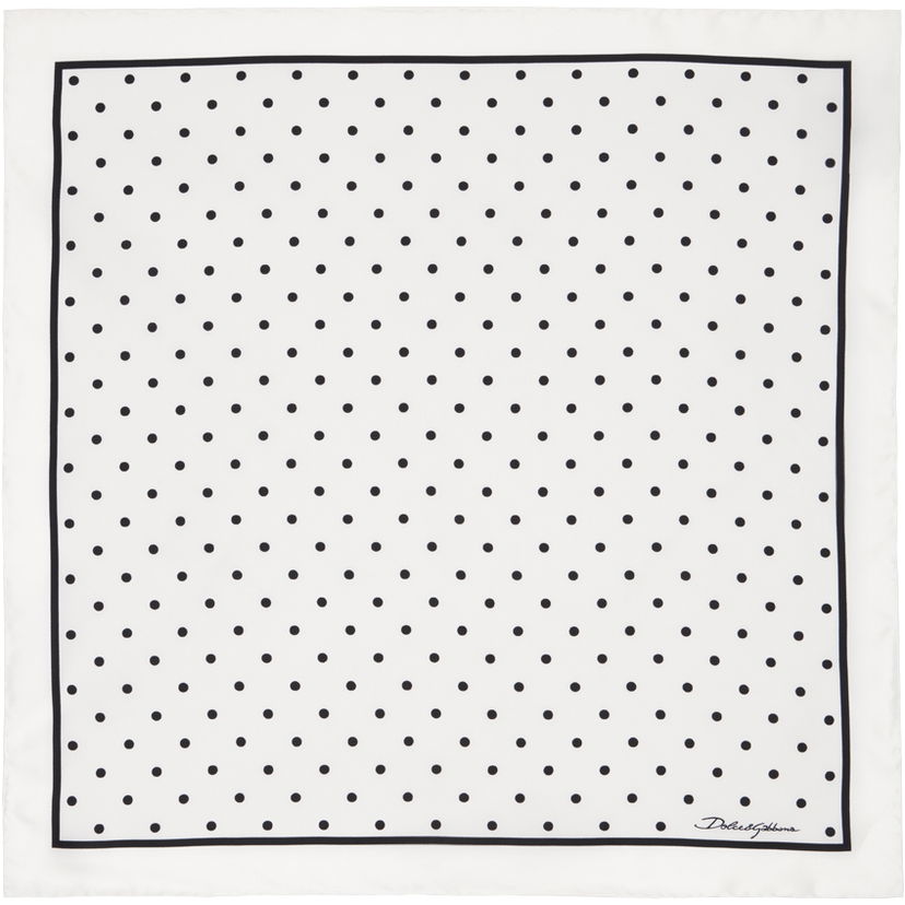 Шарф Dolce & Gabbana Dolce&Gabbana Silk Polka-Dot Scarf білий | FN093RGDCLA