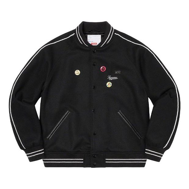 Куртка бомбер Supreme Jamie Reid Varsity Jacket чорний | SUP-SS21-686, 0
