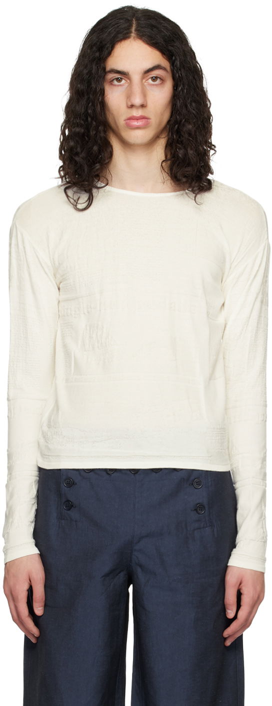 Футболка Serapis Embossed Long Sleeve T-Shirt білий | SS23_KT_3