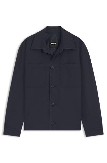 Сорочка BOSS Relaxed Fit Performance-Stretch Overshirt темно-синій | 50546059