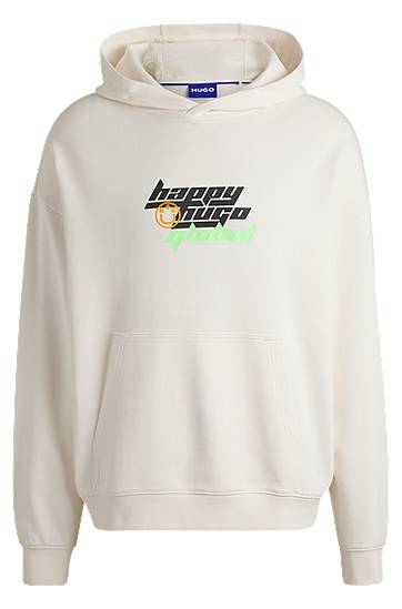 Світшоти BOSS Happy HUGO Oversized Cotton-Terry Hoodie білий | 50536113