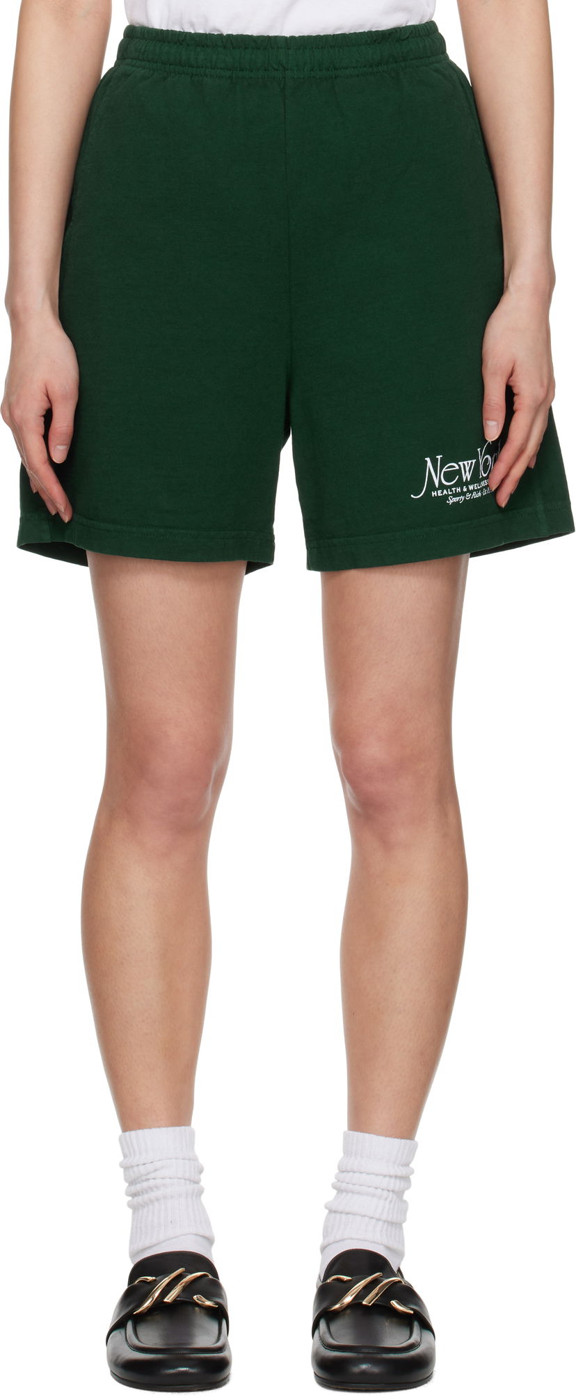 Шорти Sporty & Rich Sporty & Rich NY 94 Gym Shorts Зелений | SH039606034WH01