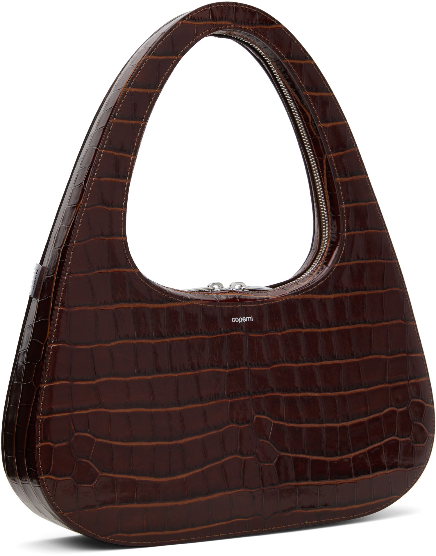 Сумочка Coperni Coperni Croco Embossed Large Swipe Baguette Bag Коричневий | COPBA85F6032, 1