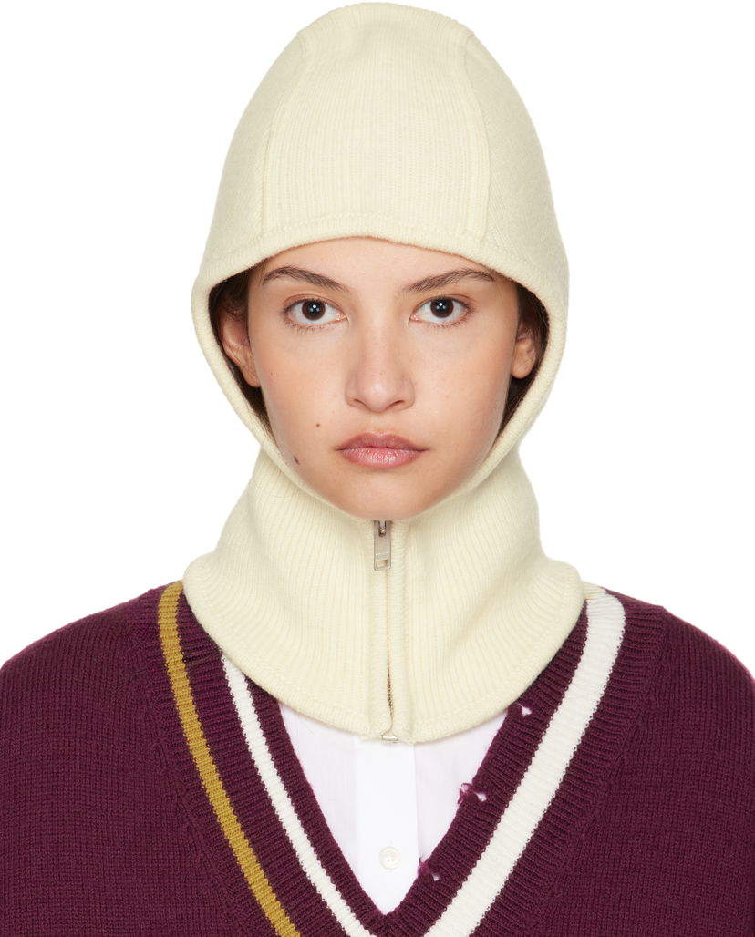Шапка Ambush Rib Knit Balaclava бежевий | BWLC002F24KNI0013100