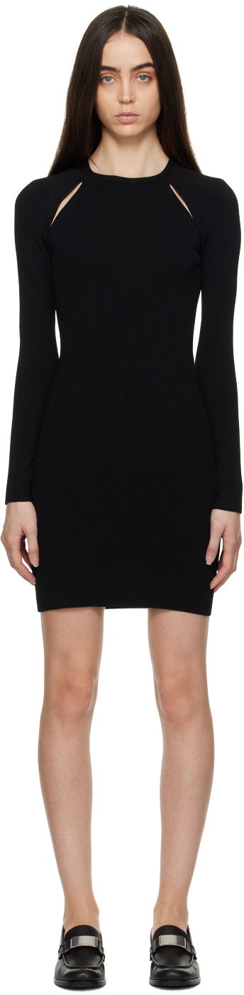 плаття rag & bone Rag & Bone Asher Shoulder Cutout Ribbed Knit Minidress чорний | WAS22HS048YL48