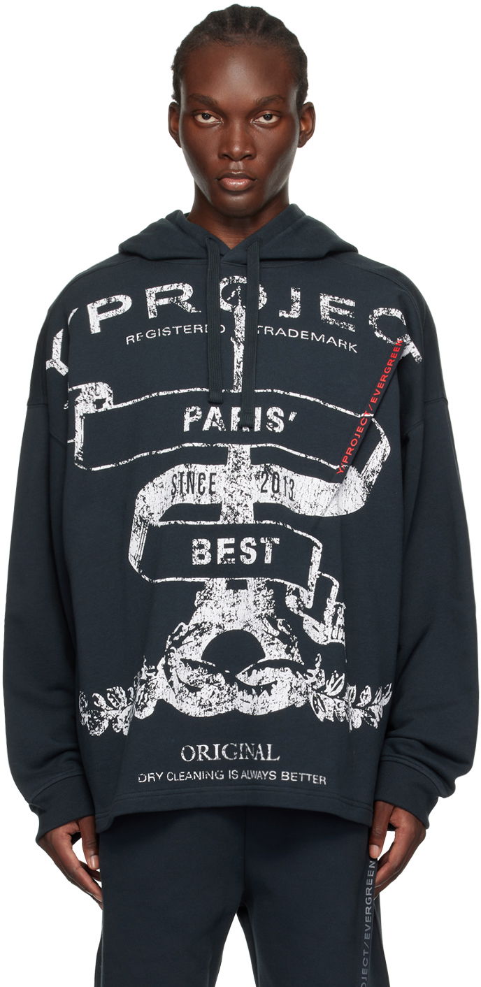 Світшоти Y/PROJECT 'Paris' Best' Pinched Logo Hoodie чорний | 204SH002