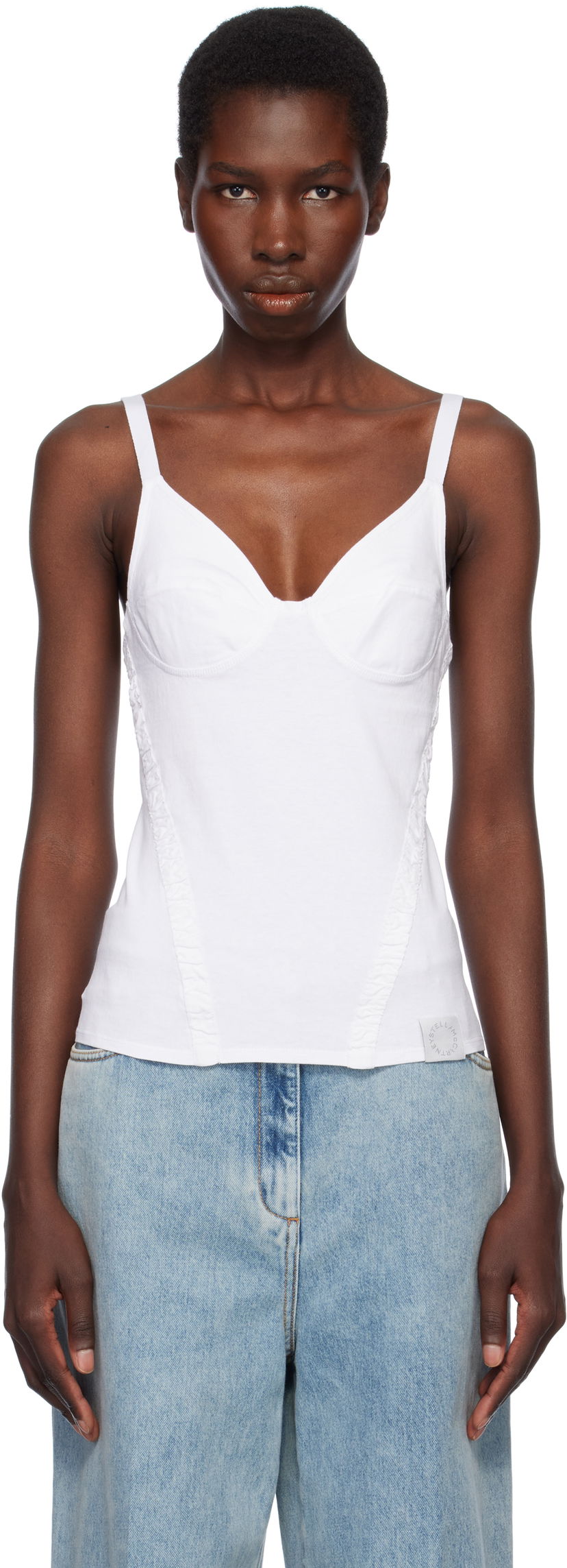 Безрукавка Stella McCartney Stella McCartney Corset-Inspired Sleeveless Top білий | 6J03763SPZ85