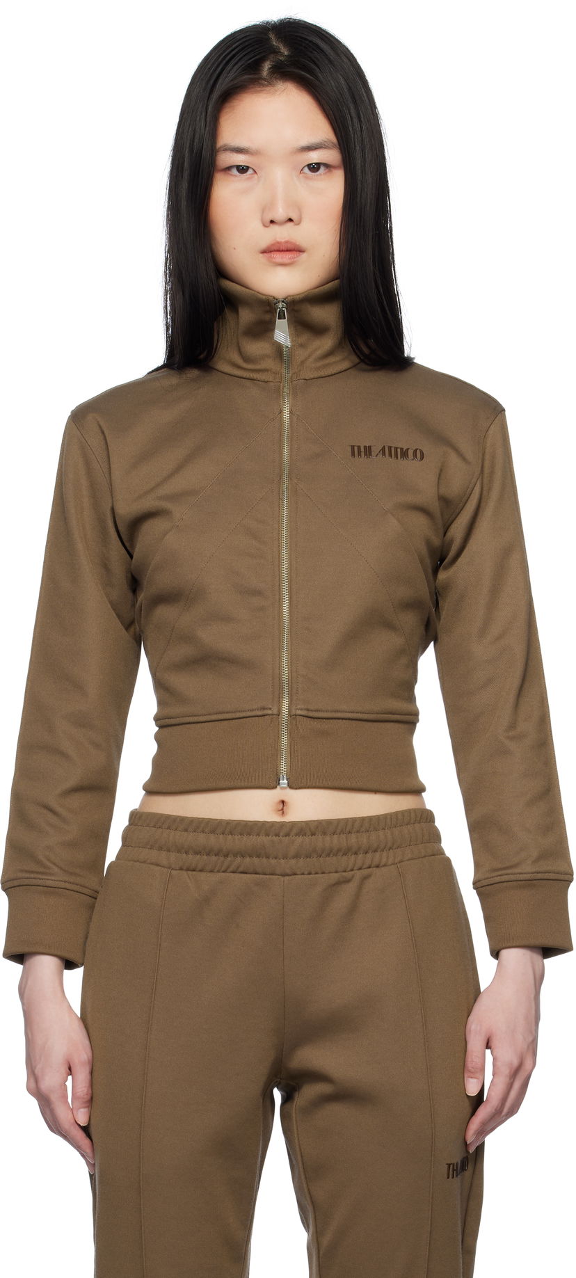 Спортивний костюм The Attico The Attico Cropped Track Jacket Коричневий | 250WCF00022 JJJ055AA