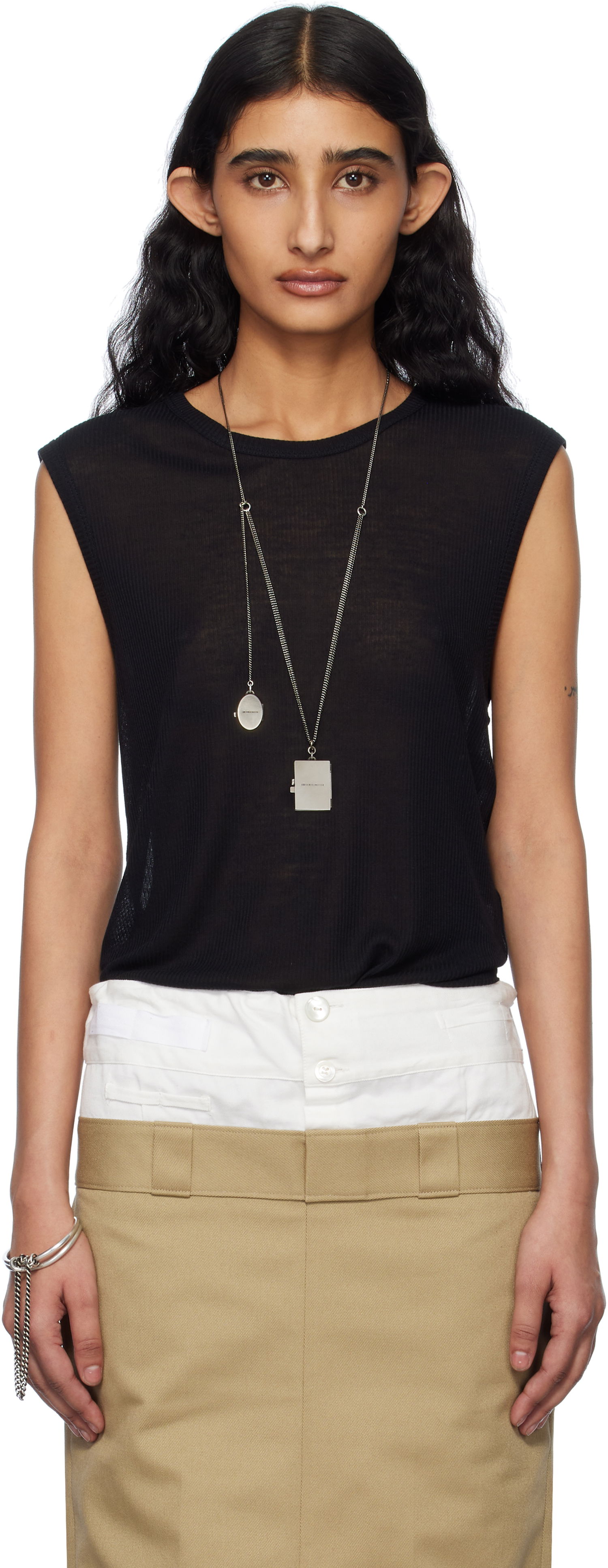 Спідниця Ann Demeulemeester Ann Demeulemeester Biba Sleeveless Tank Top бежевий | 2510-W-JTO05-FA570-099, 0