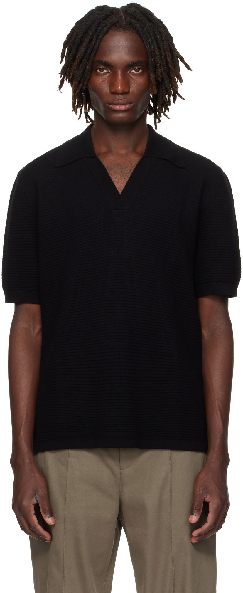 Сорочка поло A.P.C. A.P.C. Livio Knit Polo чорний | COGDK-H23413