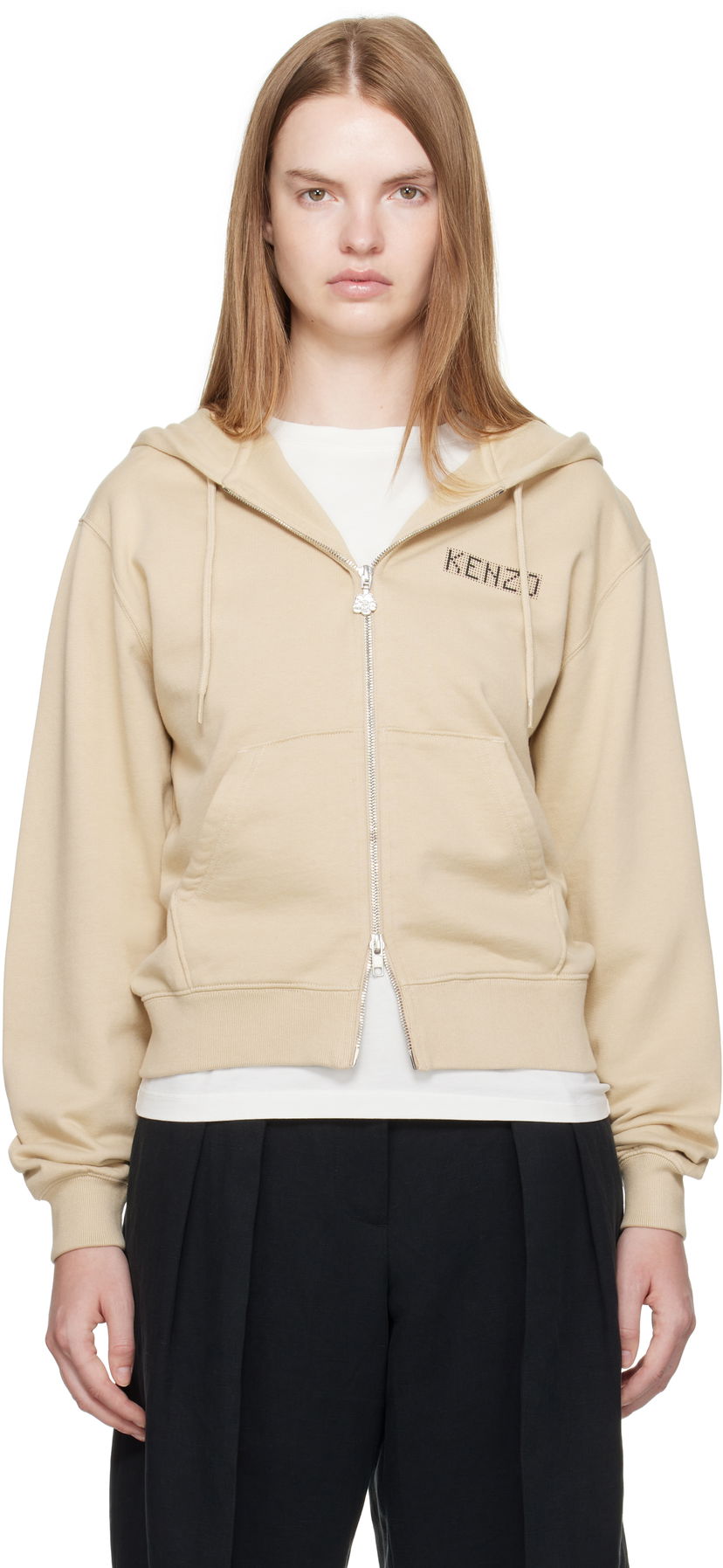 Світшоти KENZO Kenzo 'KENZO City' Zip-Up Hoodie бежевий | FF62HO2514MF
