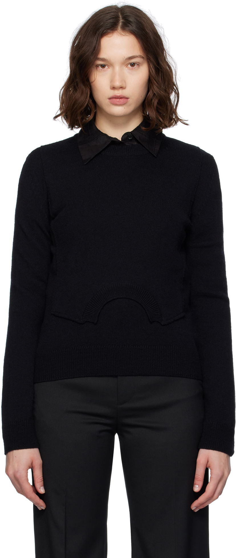 Cветр Maison Margiela MM6 Maison Margiela Wool Knit Sweater чорний | S52HL0044 M13139