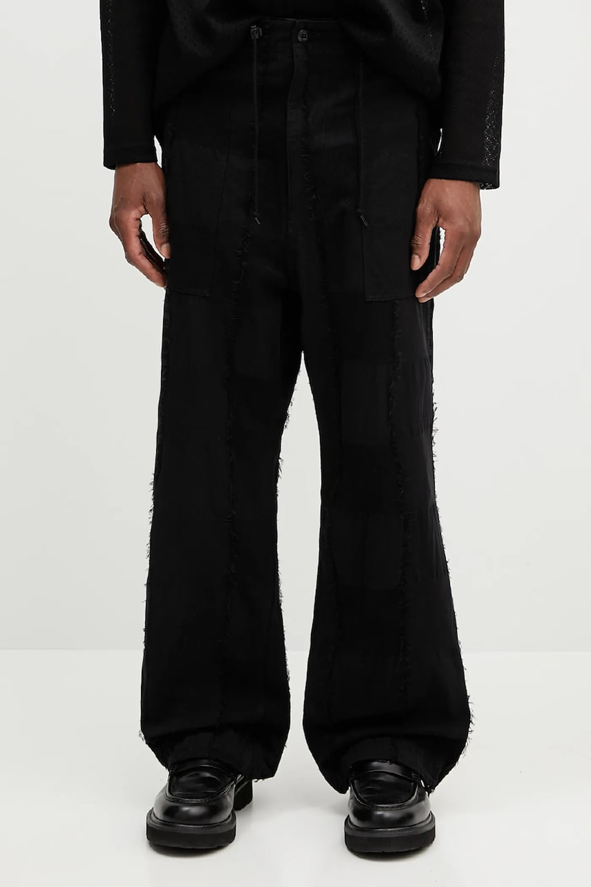 Штани Needles Needles String Fatigue Patchwork Drawstring Trousers чорний | QV190, 0