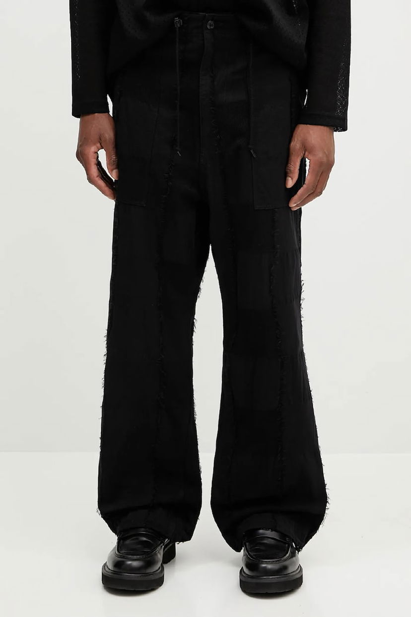 Штани Needles Needles String Fatigue Patchwork Drawstring Trousers чорний | QV190
