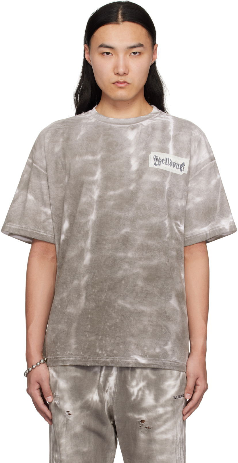 Футболка We11done We11done Tie-Dye T-Shirt Сірий | WD-TT0-25-778-U-BK
