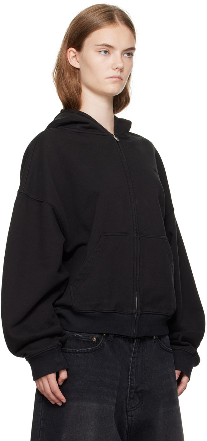 Світшоти We11done We11done Cropped Zip-Up Hoodie чорний | WD-TJ2-24-853-U-BK, 1