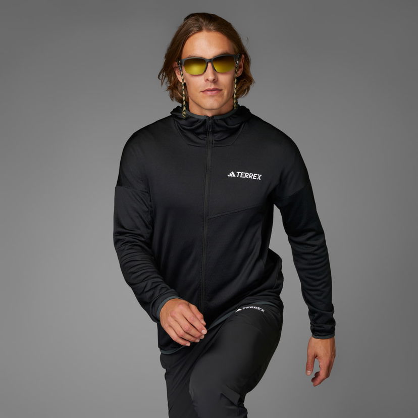 Світшоти adidas Performance Terrex Xperior Climawarm Light Fleece Hooded Jacket чорний | JE1346