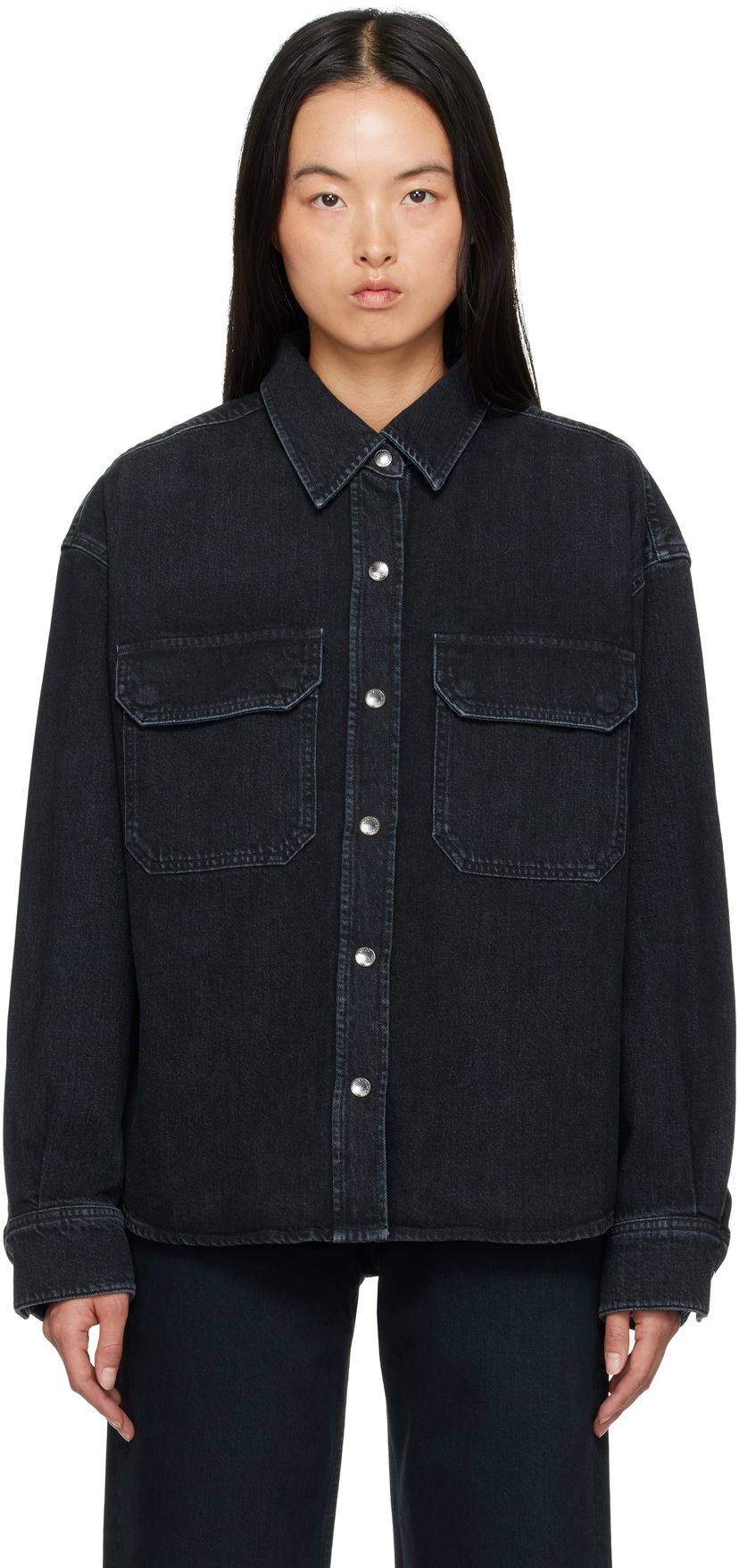 Сорочка AGOLDE Gwen Slice Denim Shirt чорний | A7299-1557