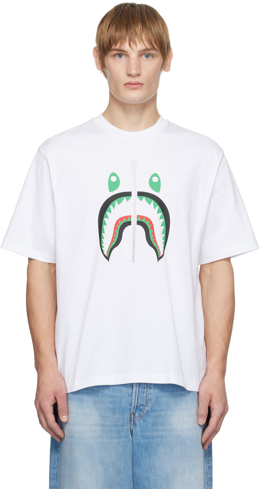 Футболка BAPE Shark Graphic T-Shirt білий | 001TEK701308M