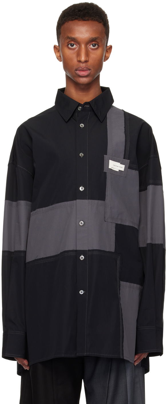 Сорочка Feng Chen Wang Feng Chen Wang Deconstructed Patchwork Shirt чорний | FMF18SR02