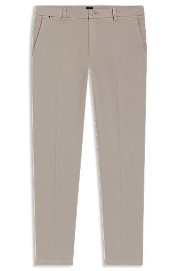 Штани BOSS Modern-Fit Stretch Cotton Twill Trousers бежевий | 50543304