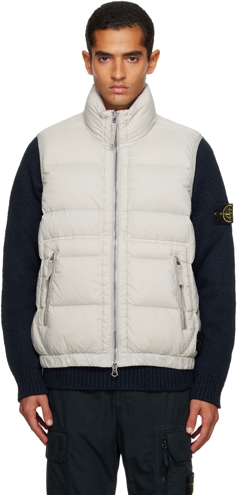 Жилет Stone Island Loom Woven Chambers Down Vest бежевий | K2S15 G100007 S0028