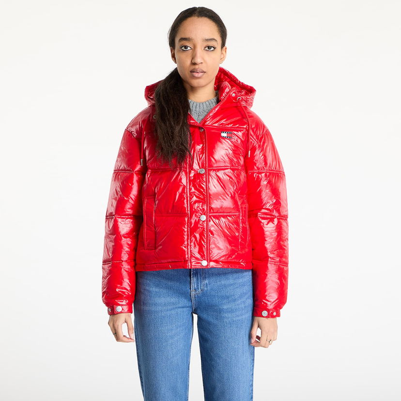 Пуховик Tommy Hilfiger Tommy Jeans Shiny Hooded Badge Jacket Червоний | DW0DW20210 XME