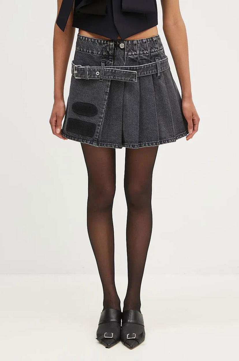 Спідниця Ambush Denim Pleats A-Line Mini Skirt чорний | BWYF002F24DEN0011100