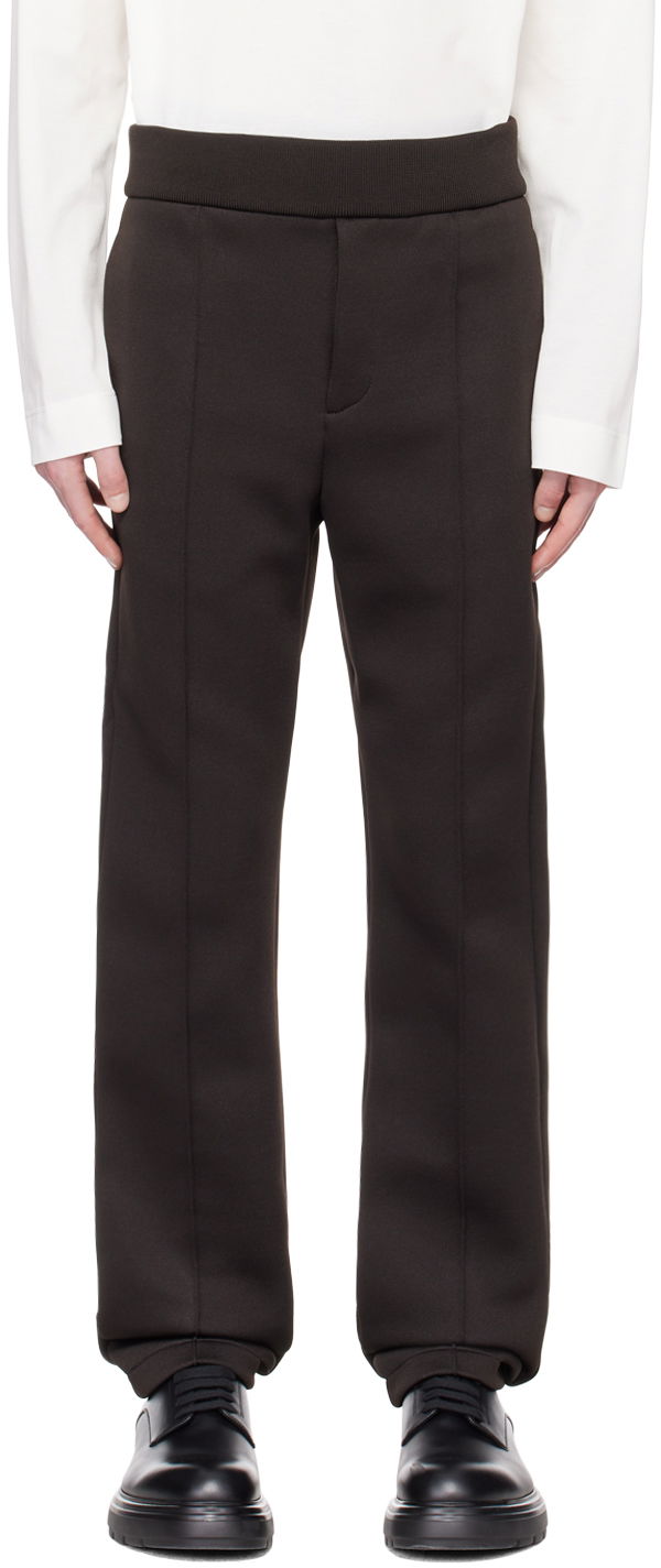 Штани FERRAGAMO Seam Detail Straight Leg Trousers Коричневий | 770548