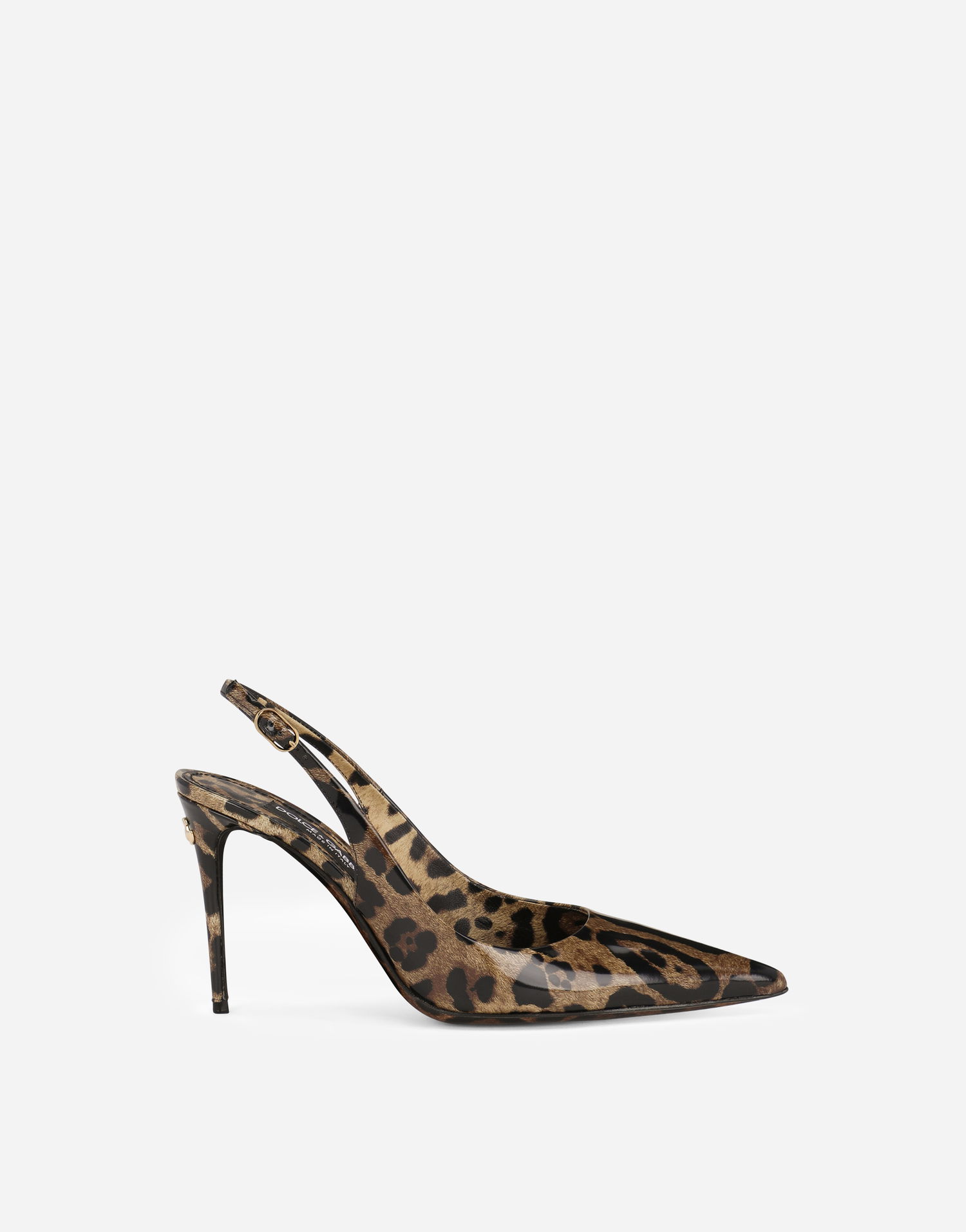 Кросівки та взуття Dolce & Gabbana Polished Calfskin Leopard Print Slingbacks Коричневий | CG0621AM568HA93M, 0