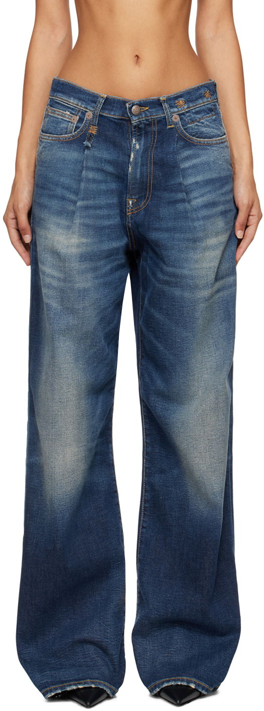 Джинси R13 R13 Damon Wide-Leg Jeans Синій | R13W3147-D144A